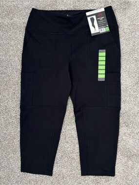 Khakis & Company Suavé Tummy Control Cargo Capris Lg NWT